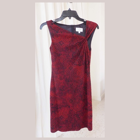 SOLD!!! David Meister Black and red dress sz 4 - Picture 1 of 6